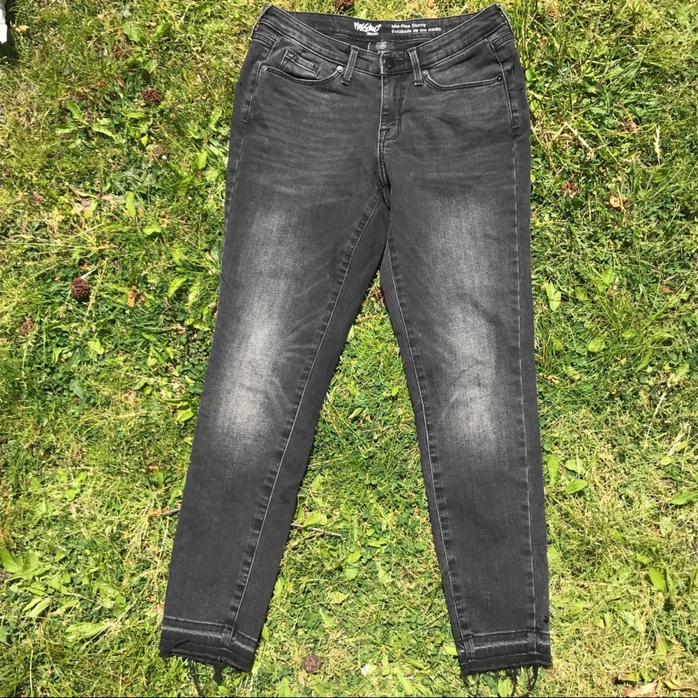 Faded Distressed Gray Skinny Jeans